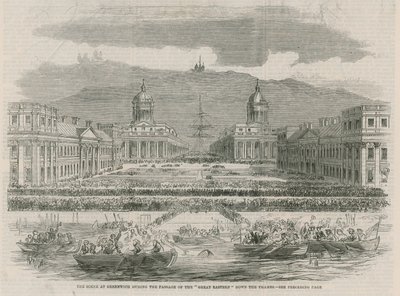 La scène à Greenwich lors du passage du Great Eastern - English School
