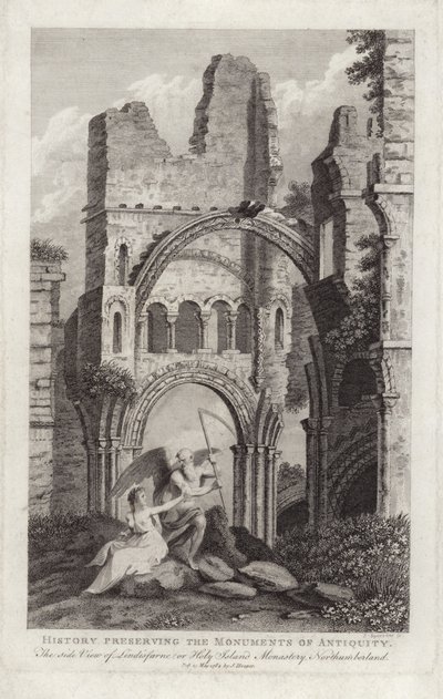 Vue latérale de Lindisfarne - English School