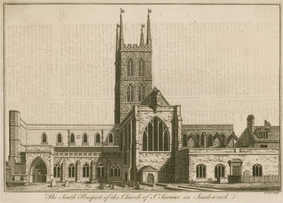 Vue sud de St Saviours, Southwark, Londres - English School