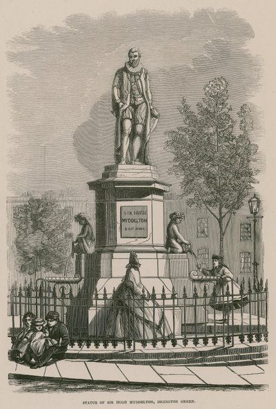 La statue de Sir Hugh Myddleton à Islington Green - English School