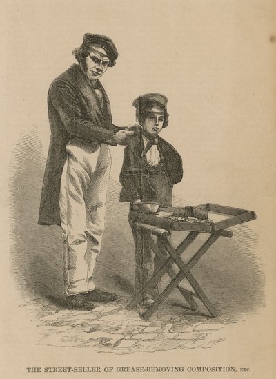 Le vendeur de rue de composition dégraissante - English School