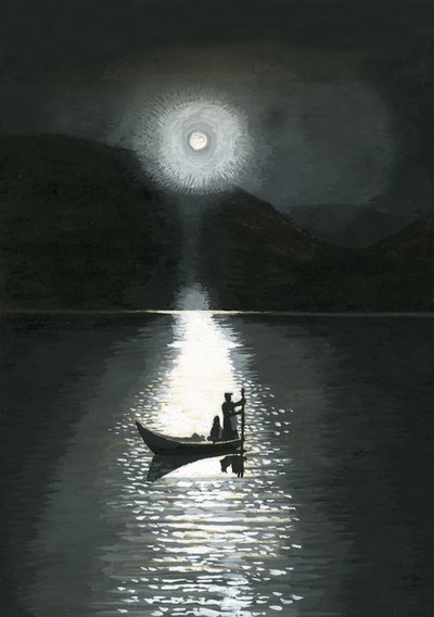 Le soleil une nuit de la Saint-Jean en Laponie - English School