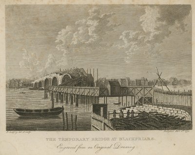 Le pont temporaire à Blackfriars - English School