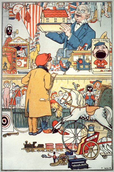 Le magasin de jouets, vers 1910 - English School