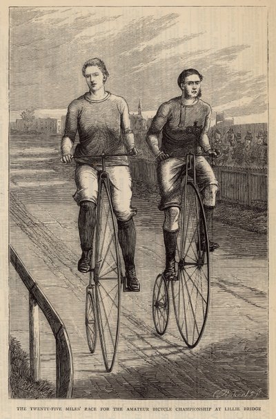 La course de vingt-cinq miles pour le championnat amateur de vélo à Lillie Bridge - English School