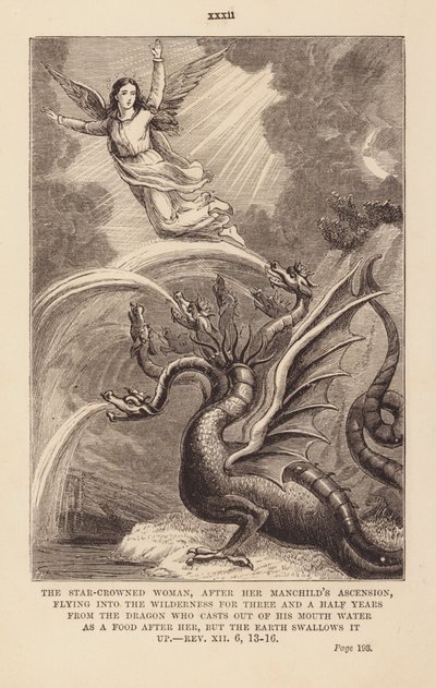 La femme et le dragon (gravure) - English School
