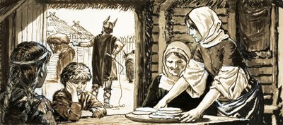 Les femmes de Linby cuisant des galettes - English School