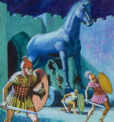 Le cheval de bois de Troie - English School