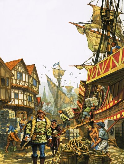 Le commerce de la laine avec le continent a continué malgré les guerres des Roses - English School