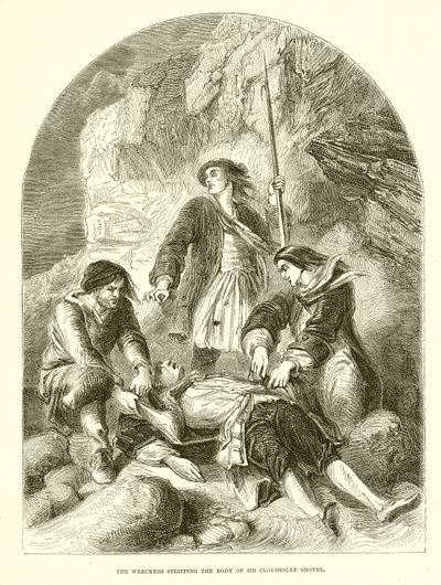 Les naufrageurs dépouillant le corps de Sir Cloudesley Shovell - English School