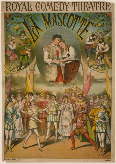 Affiche de théâtre, La Mascotte au Royal Comedy Theatre, Londres - English School