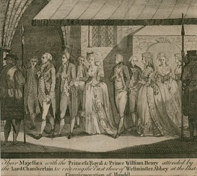 Leurs Majestés avec la princesse royale et le prince William Henry - English School