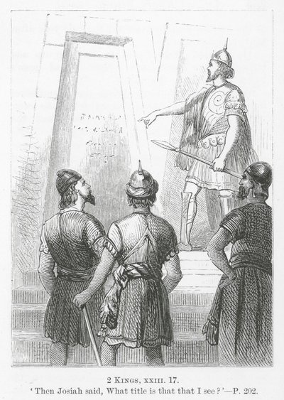 Josias dit : "Quel est ce titre que je vois " (gravure) - English School
