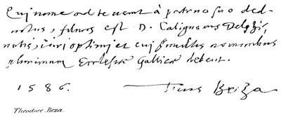 Théodore de Bèze - English School