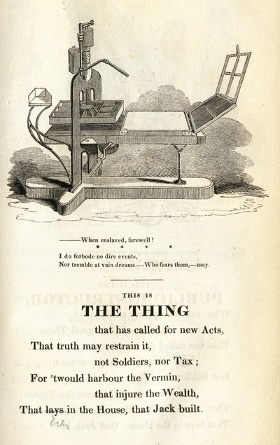 Ceci est la chose, illustration de The Political House that Jack Built par William Hone, publié en 1819 - English School