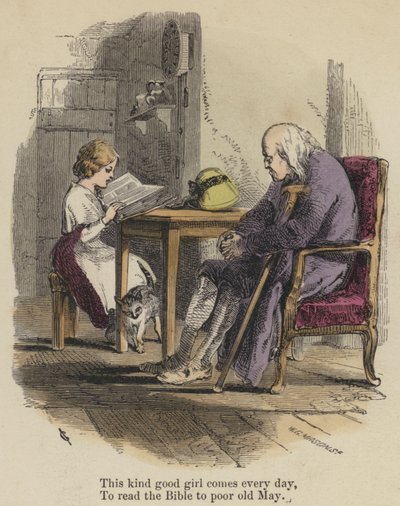 Cette gentille fille vient tous les jours lire la Bible à la pauvre vieille May - English School