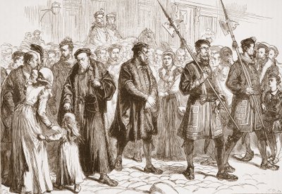 Thomas Bilney en route vers le bûcher, illustration de 