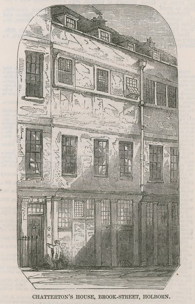 Maison de Thomas Chatterton, Brooks Street, Holborn, Londres - English School
