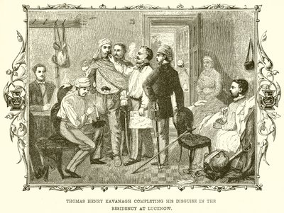 Thomas Henry Kavanagh complétant son Déguisement dans la Résidence à Lucknow - English School