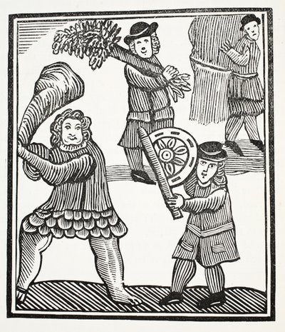 Thomas Hickathrift, illustration de Chap-books du XVIIIe siècle par John Ashton, pub. 1882 - English School