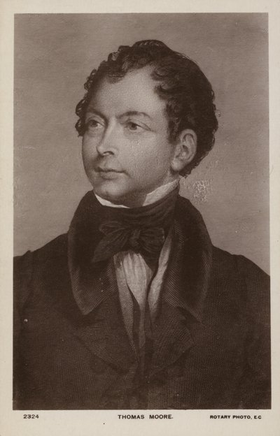 Thomas Moore (1779-1852), poète, chanteur et artiste irlandais (litho) - English School