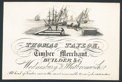 Thomas Taylor, marchand de bois, constructeur etc., carte de visite - English School