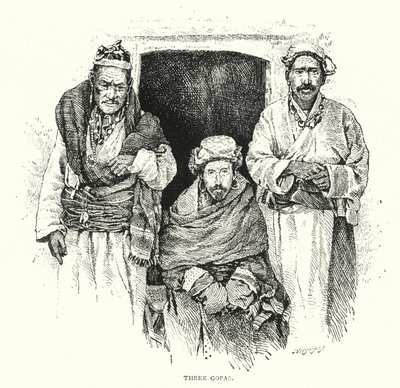 Trois Gopas (gravure) - English School