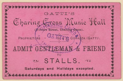 Billet pour Gattis Charing Cross Music Hall - English School