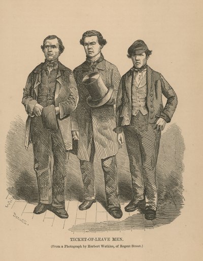 Hommes avec ticket de sortie à la maison de correction de Surrey - English School