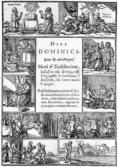 Page de titre du Dies Dominica de Thomas Young, 1639 - English School