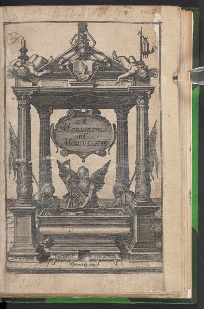 Page de titre de A Monument of Mortalitie - English School