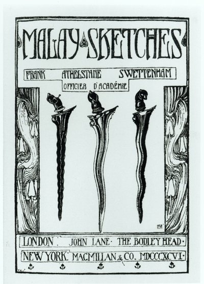 Page de titre de Malay Sketches par Frank Athelstane Swettenham, publié en 1896 - English School
