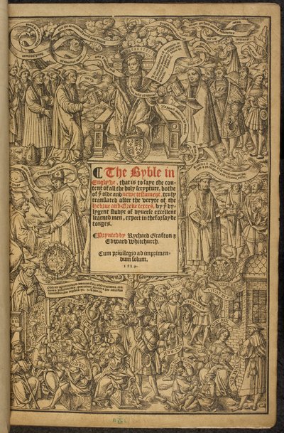 Page de titre de la Grande Bible, parfois connue sous le nom de 