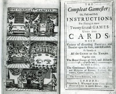 Page de titre de la cinquième édition de The Compleat Gamester, attribuée à Charles Cotton (1630-87), pub. 1725 - English School