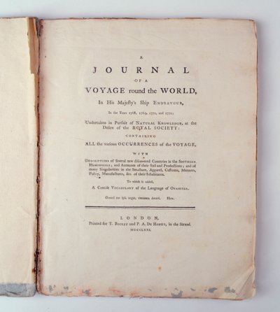 Page de titre de A Journal of a Voyage Around the World in His Majesty