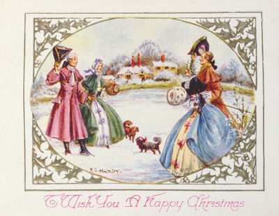 "Pour vous souhaiter un Joyeux Noël", carte victorienne - English School