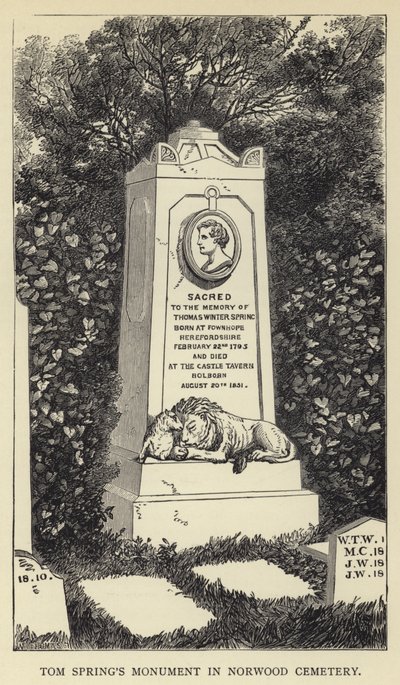 Monument de Tom Spring au cimetière de Norwood - English School