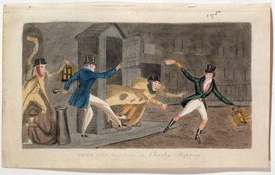 Tom et Bob attrapant un Charley endormi, 1821 - English School