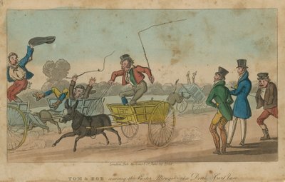Tom et Bob parmi les costermongers à une course de charrettes à ânes - English School