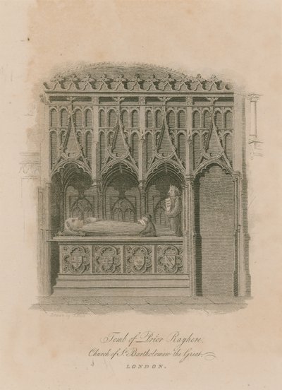 Tombe du prieur Rayhere, église de St Bartholomew le Grand, Smithfield - English School