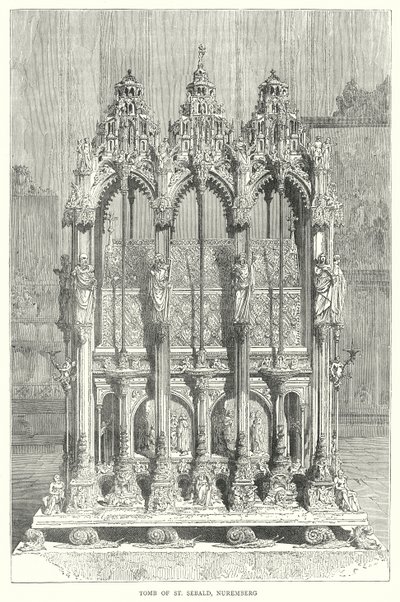 Tombe de St Sebald, Nuremberg (gravure) - English School