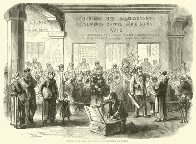 Outils en gage rendus aux ouvriers à Paris, décembre 1870 - English School