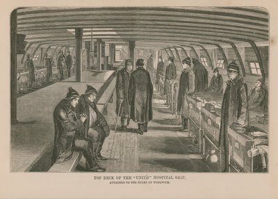 Pont supérieur du navire-hôpital Unite - English School