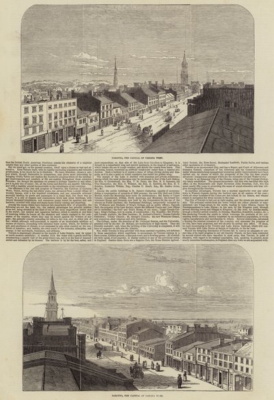 Toronto, la capitale du Canada-Ouest (gravure) - English School