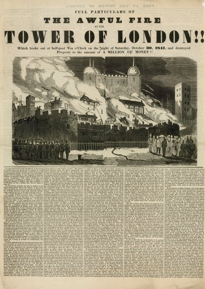 Incendie de la tour de Londres, 1841 - English School