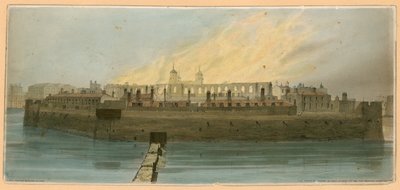 Incendie de la tour de Londres, 1841 - English School