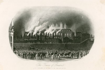 Incendie de la tour de Londres, 1841 - English School