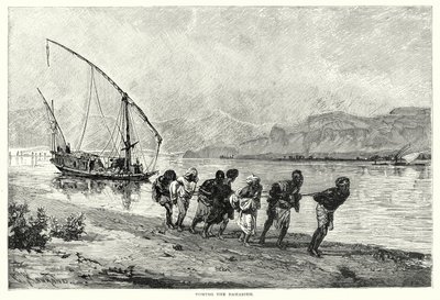 Remorquage du Dahabieh (gravure) - English School