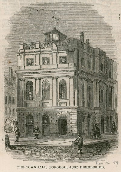 Hôtel de ville, Borough High Street, Southwark, Londres, récemment démoli - English School