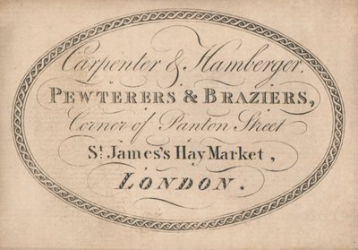 Carte de visite de Carpenter & Hamberger - English School